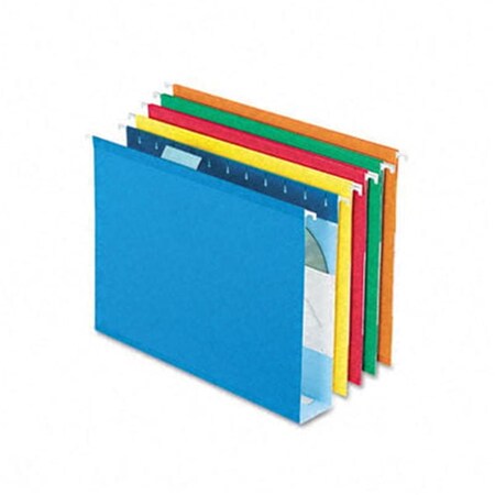 Officespace Capacity Reinforced Hanging File Folders- Kraft- Letter- Assorted, 25PK OF40244